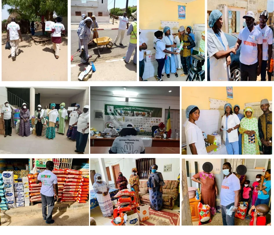 Collage photo des actions de terrain et des partenariats de Africa Health Innovations