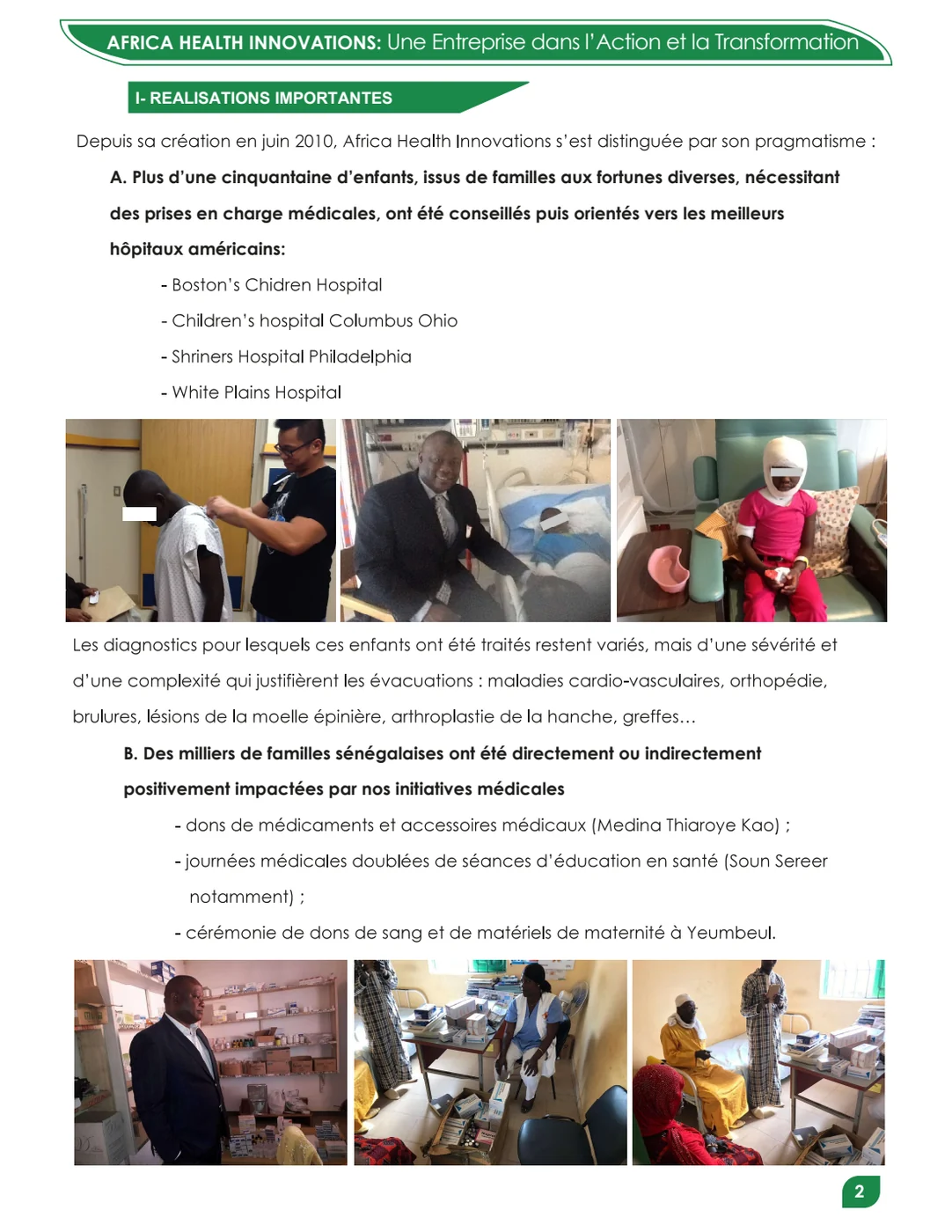 Page de réalisations historiques sur les enfants orientés et l’impact sur les familles