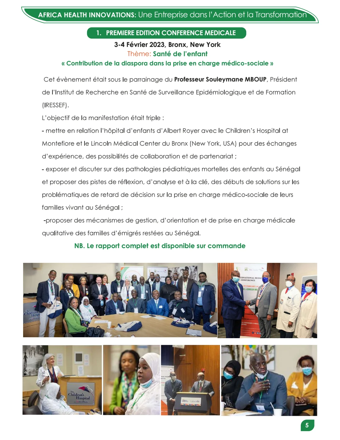 Première conférence médicale de AHI